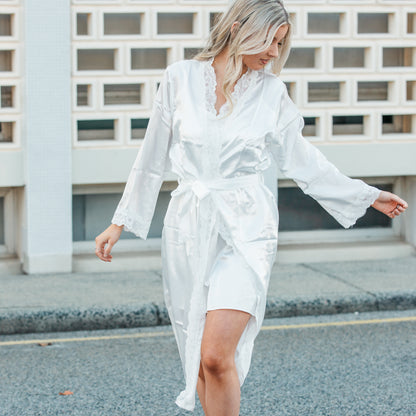 Emily Satin & Lace Bridal Robe
